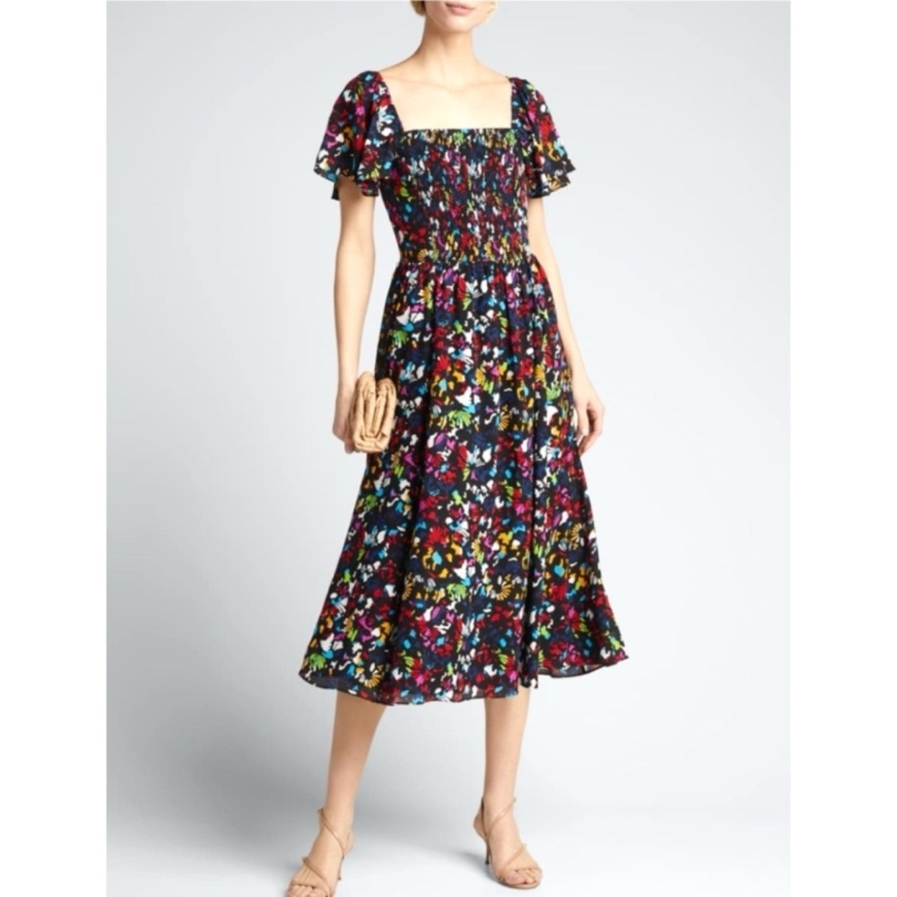 Tanya Taylor Silk Floral Dress